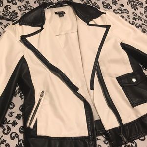 Beautiful leather jacket-black and white rockstar